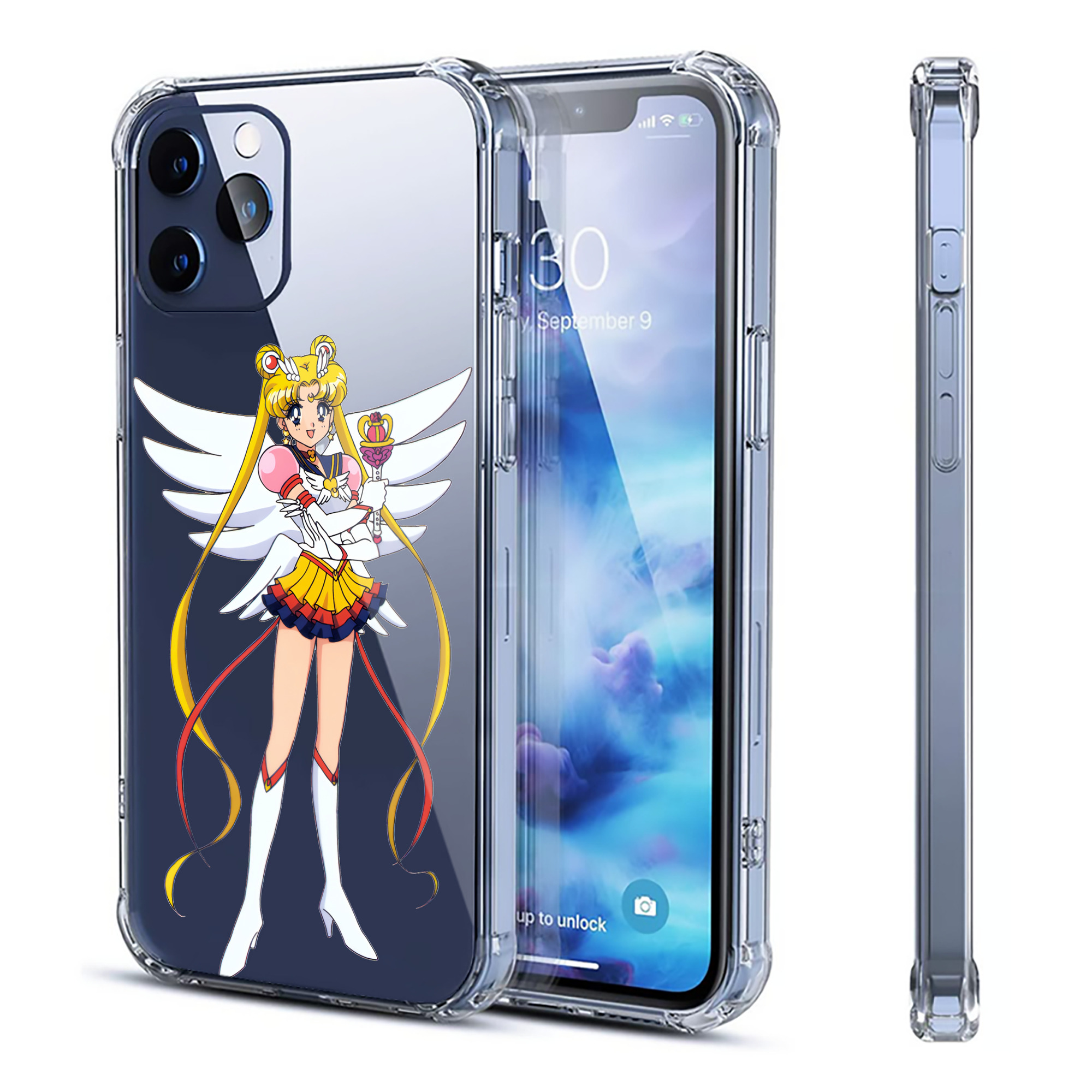 （画像用） 美少女戦士セーラームーン 月野 うさぎ つきの うさぎ Sailor Moon Tsukino Usagi 【iPhone 12シリーズ対応】透明スマホケース（クリアソフトケース）